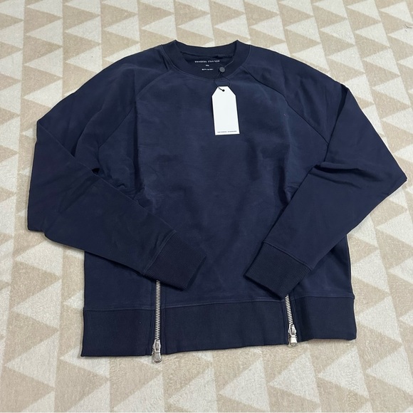 Universal standard midnight blue peachy terry side zip pullover - Picture 2 of 3